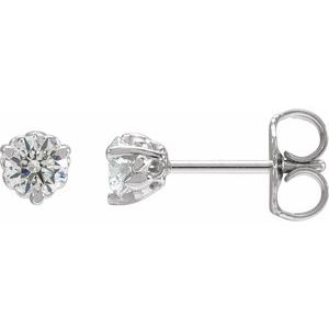14K White 1/3 CTW Lab-Grown Diamond Fleur-de-Lis Earrings