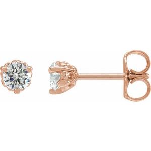 14K Rose 1/3 CTW Lab-Grown Diamond Fleur-de-Lis Earrings