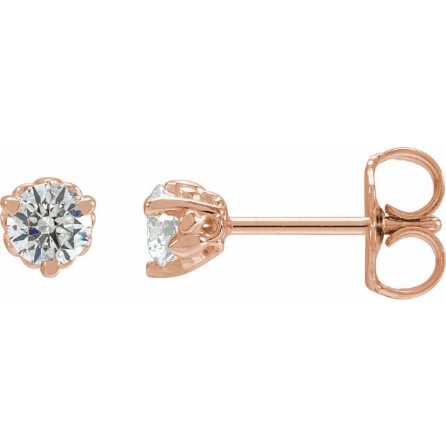 14K Rose 1/3 CTW Lab-Grown Diamond Fleur-de-Lis Earrings