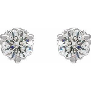 14K White 1/3 CTW Lab-Grown Diamond Fleur-de-Lis Earrings