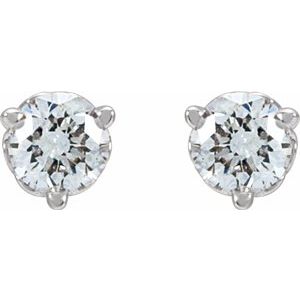 14K White 1/3 CT Lab-Grown Diamond Scroll Earrings