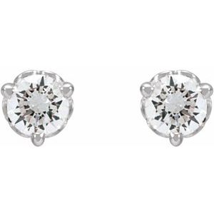 14K White 1/5 CT Lab-Grown Diamond Scroll Earrings