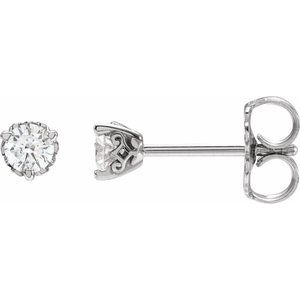 14K White 1/5 CTW Lab-Grown Diamond Vintage-Inspired Earrings