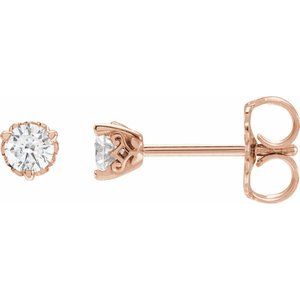 14K Rose 1/5 CTW Lab-Grown Diamond Vintage-Inspired Earrings