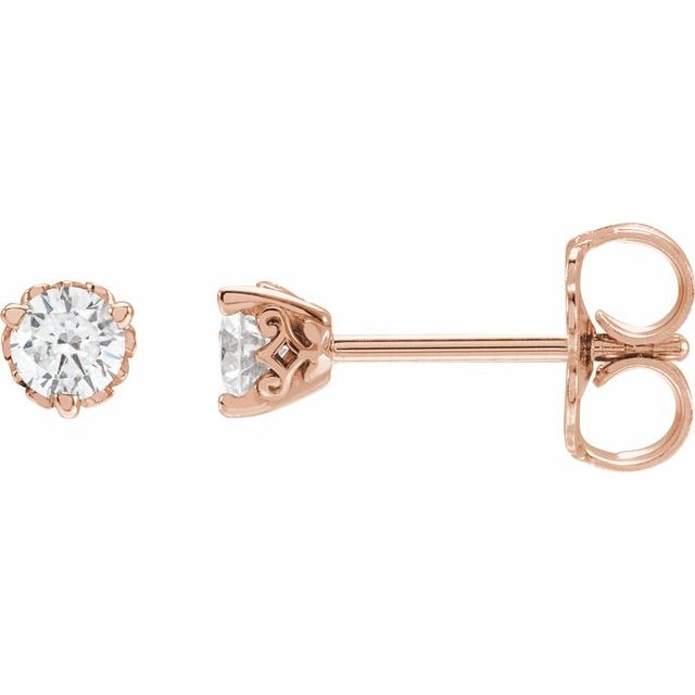 14K Rose 1/5 CTW Lab-Grown Diamond Vintage-Inspired Earrings
