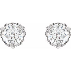 14K White 1/5 CTW Lab-Grown Diamond Vintage-Inspired Earrings