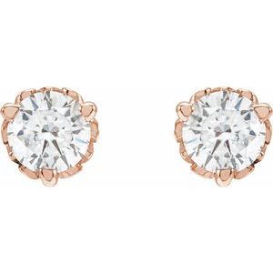 14K Rose 1/5 CTW Lab-Grown Diamond Vintage-Inspired Earrings