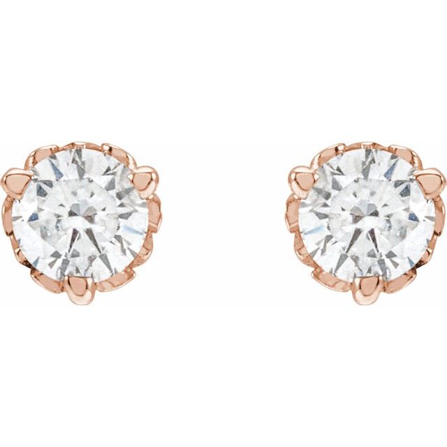14K Rose 1/5 CTW Lab-Grown Diamond Vintage-Inspired Earrings