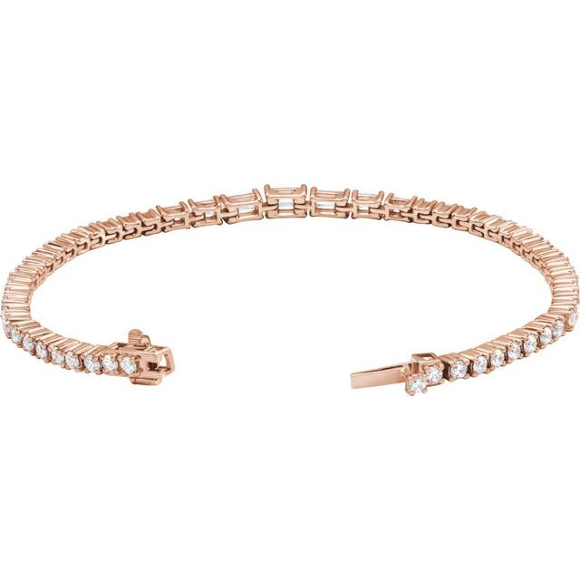 14K Rose 4 5/8 CTW Lab-Grown Diamond Line 7" Bracelet
