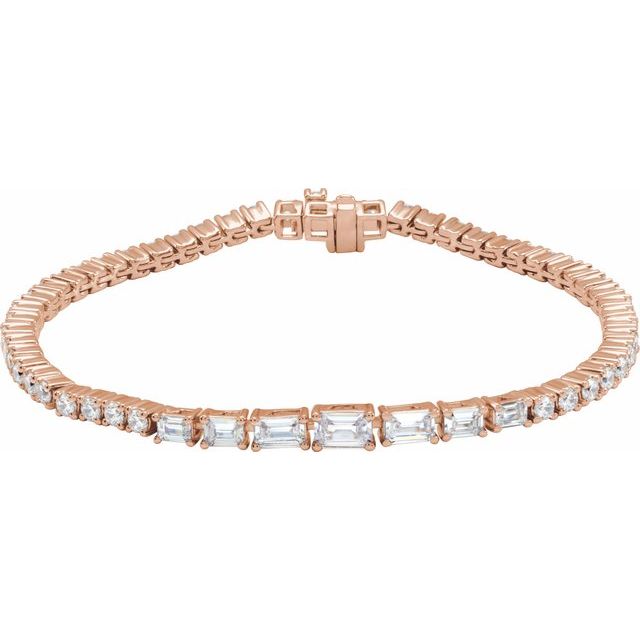 14K Rose 4 5/8 CTW Lab-Grown Diamond Line 7" Bracelet