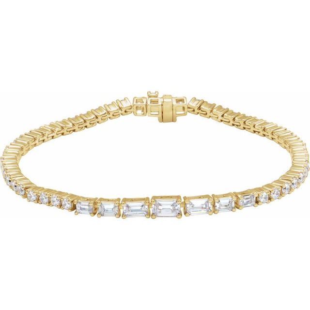 14K Yellow 4 5/8 CTW Lab-Grown Diamond Line 7" Bracelet