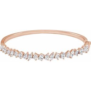 14K Rose 4 1/5 CTW Lab-Grown Diamond Bangle 7" Bracelet