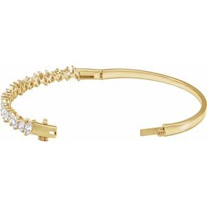 14K Yellow 4 1/5 CTW Lab-Grown Diamond Bangle 7" Bracelet