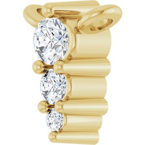 14K Yellow .05 CTW Lab-Grown Diamond Graduated Necklace Center