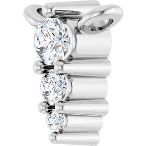 14K White .05 CTW Lab-Grown Diamond Graduated Necklace Center
