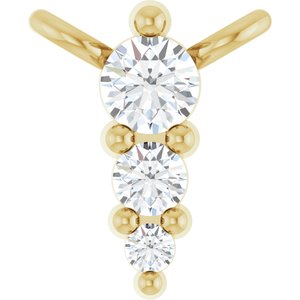 14K Yellow .05 CTW Lab-Grown Diamond Graduated Necklace Center