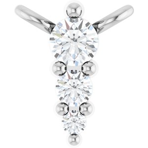 14K White .05 CTW Lab-Grown Diamond Graduated Necklace Center