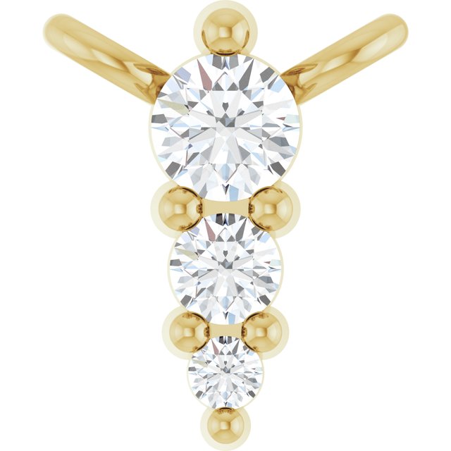 14K Yellow .05 CTW Lab-Grown Diamond Graduated Necklace Center