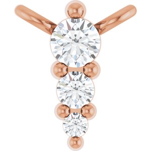 14K Rose .05 CTW Lab-Grown Diamond Graduated Necklace Center