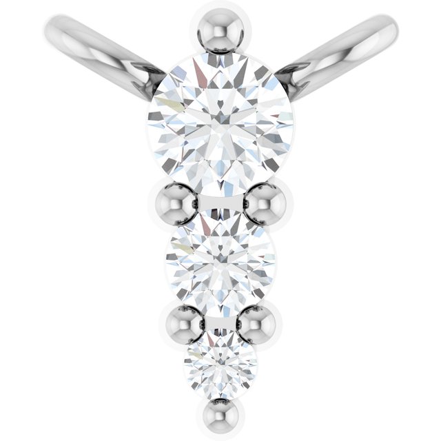 Platinum .05 CTW Lab-Grown Diamond Graduated Necklace Center