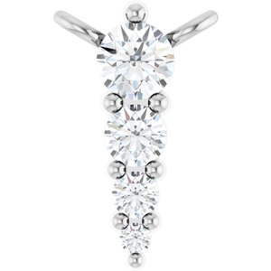 14K White 1/8 CTW Lab-Grown Diamond Graduated Necklace Center