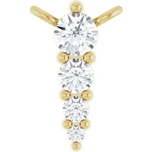 14K Yellow 1/8 CTW Lab-Grown Diamond Graduated Necklace Center