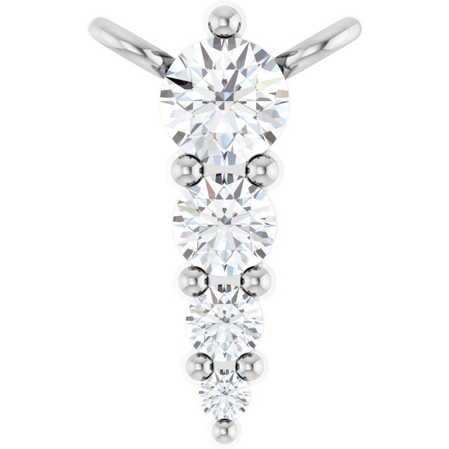 Platinum 1/8 CTW Lab-Grown Diamond Graduated Necklace Center