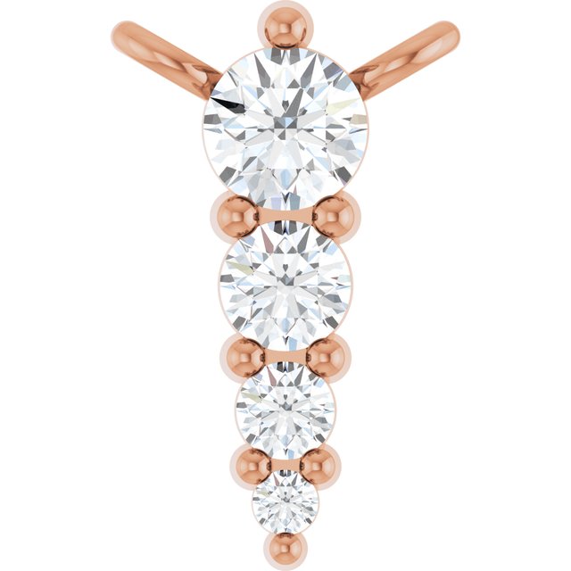 14K Rose 1/8 CTW Lab-Grown Diamond Graduated Necklace Center