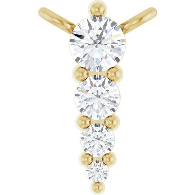 14K Yellow 1/8 CTW Lab-Grown Diamond Graduated Necklace Center