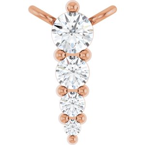 14K Rose 1/8 CTW Lab-Grown Diamond Graduated Necklace Center