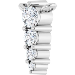 Platinum 1/8 CTW Lab-Grown Diamond Graduated Necklace Center