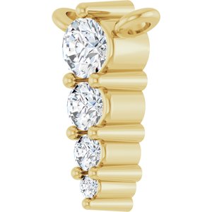 14K Yellow 1/8 CTW Lab-Grown Diamond Graduated Necklace Center