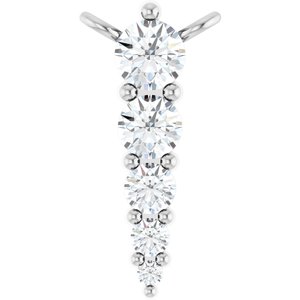 Platinum 1/8 CTW Lab-Grown Diamond Graduated Necklace Center