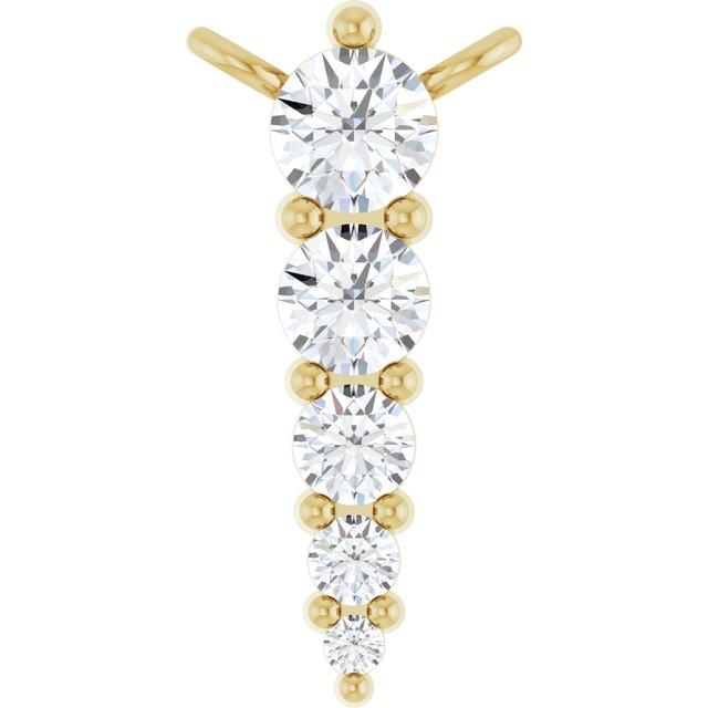14K Yellow 1/8 CTW Lab-Grown Diamond Graduated Necklace Center