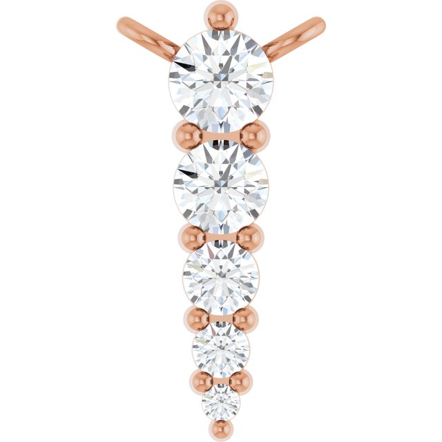 14K Rose 1/8 CTW Lab-Grown Diamond Graduated Necklace Center