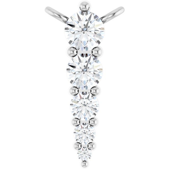 14K White 1/8 CTW Lab-Grown Diamond Graduated Necklace Center