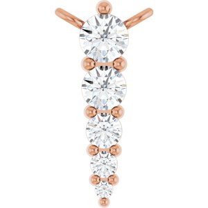 14K Rose 1/8 CTW Lab-Grown Diamond Graduated Necklace Center