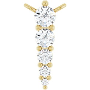 14K Yellow 1/8 CTW Lab-Grown Diamond Graduated Necklace Center