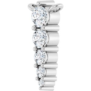 14K White 1/8 CTW Lab-Grown Diamond Graduated Necklace Center