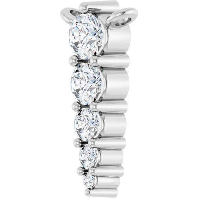 Platinum 1/8 CTW Lab-Grown Diamond Graduated Necklace Center