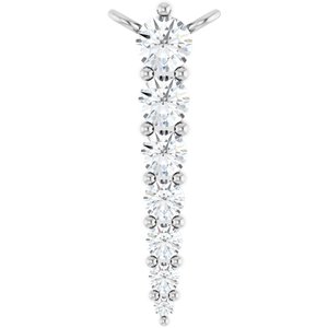 Platinum 1/6 CTW Lab-Grown Diamond Graduated Necklace Center