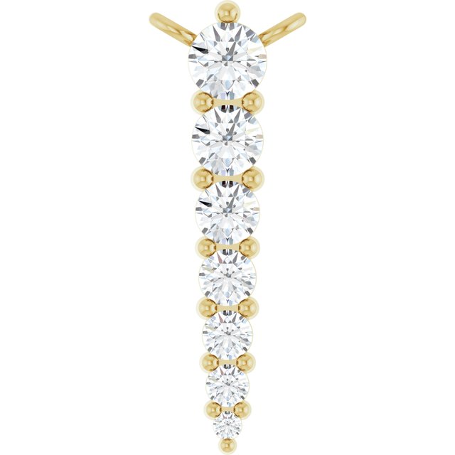 14K Yellow 1/6 CTW Lab-Grown Diamond Graduated Necklace Center