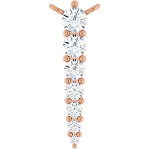 14K Rose 1/6 CTW Lab-Grown Diamond Graduated Necklace Center