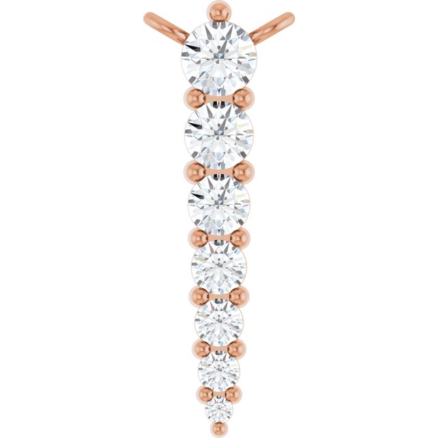 14K Rose 1/6 CTW Lab-Grown Diamond Graduated Necklace Center