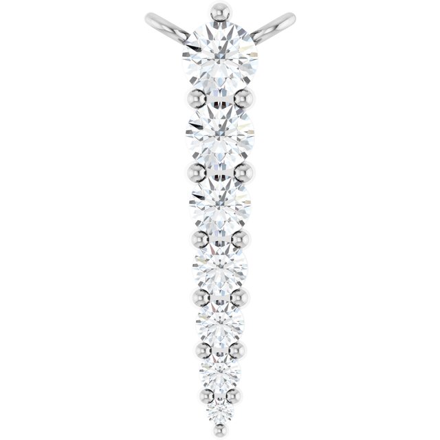 14K White 1/6 CTW Lab-Grown Diamond Graduated Necklace Center