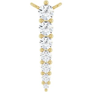 14K Yellow 1/6 CTW Lab-Grown Diamond Graduated Necklace Center