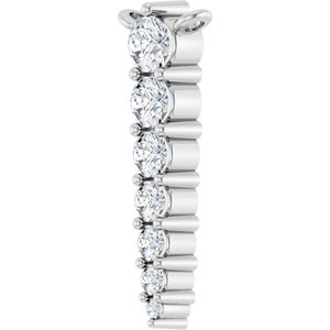 Platinum 1/6 CTW Lab-Grown Diamond Graduated Necklace Center