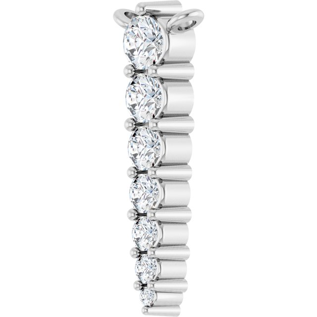 Platinum 1/6 CTW Lab-Grown Diamond Graduated Necklace Center