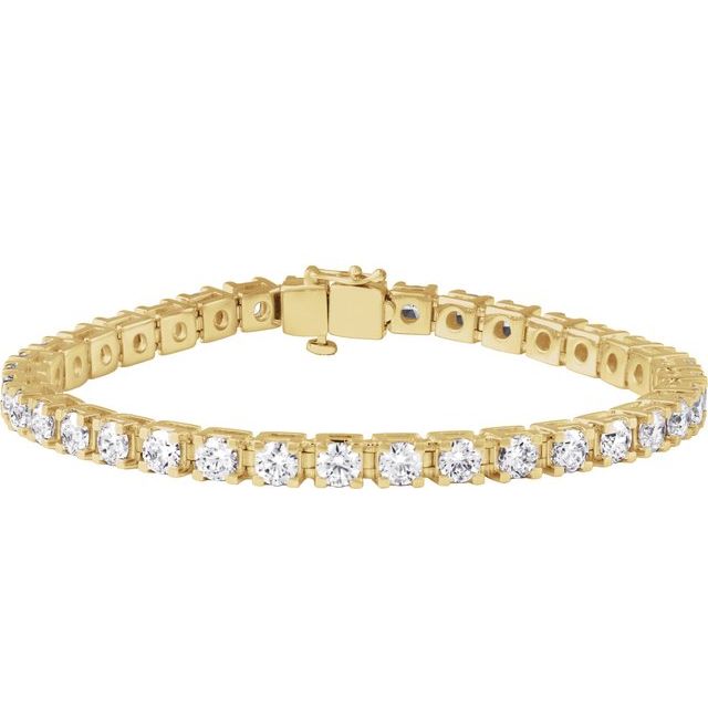 14K Yellow 9 CTW Lab-Grown Diamond Link 7 1/4" Bracelet