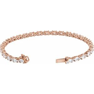 14K Rose 5 1/2 CTW Lab-Grown Diamond Line 7" Bracelet